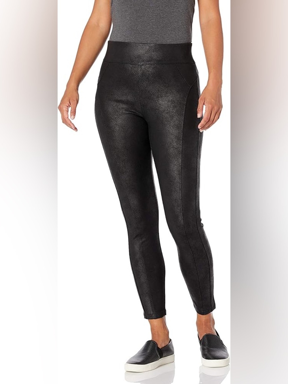 Democracy Women’s Size 2X Glider Ankle Length Pull On Pants Black Suede